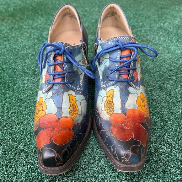 Spring Step L’Artiste Rockinlorna Western Shoe Boot Leather Blue Multi 37 - Picture 5 of 15